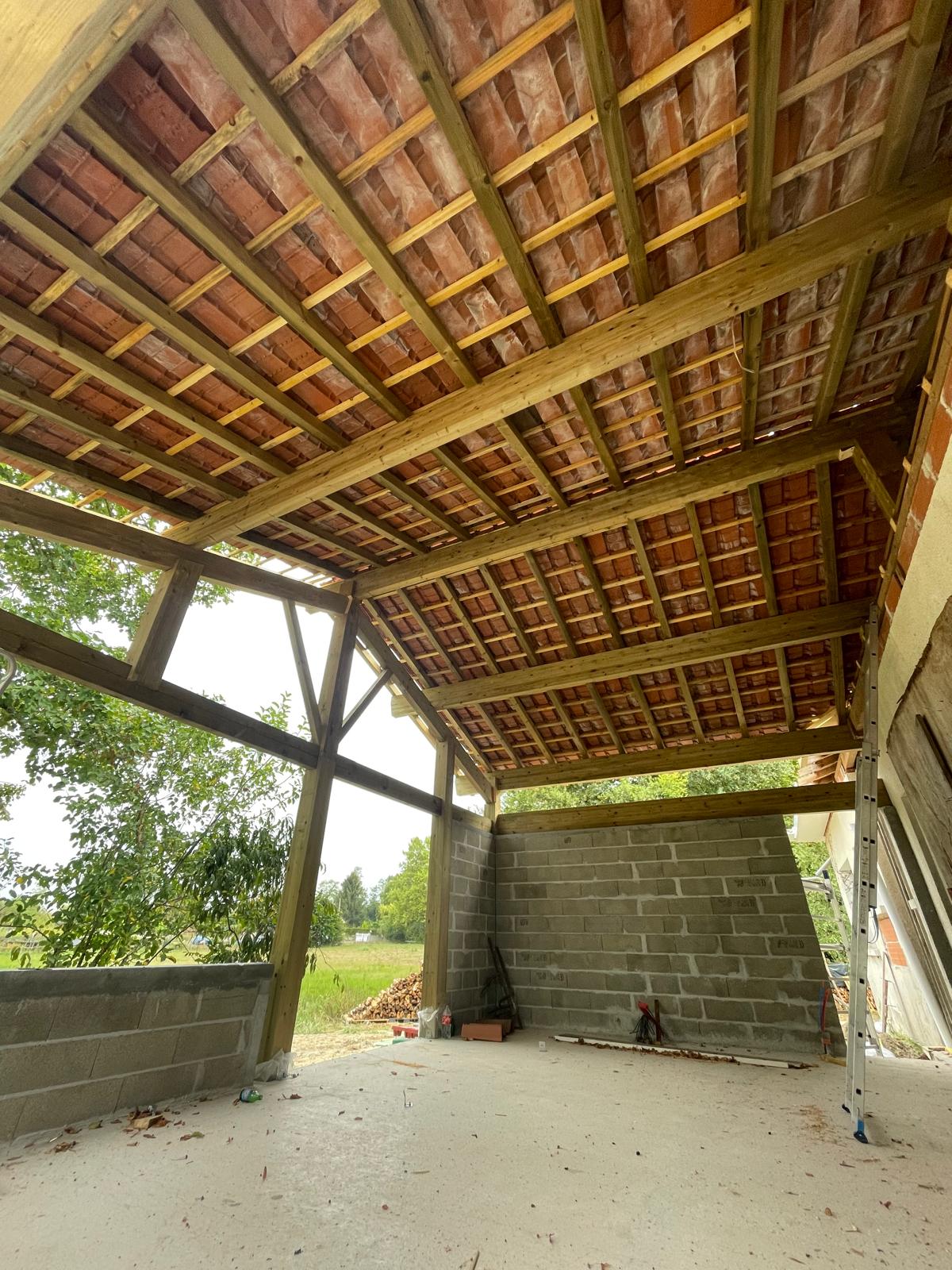 Extension en charpente poteau-poutre – 60 m²